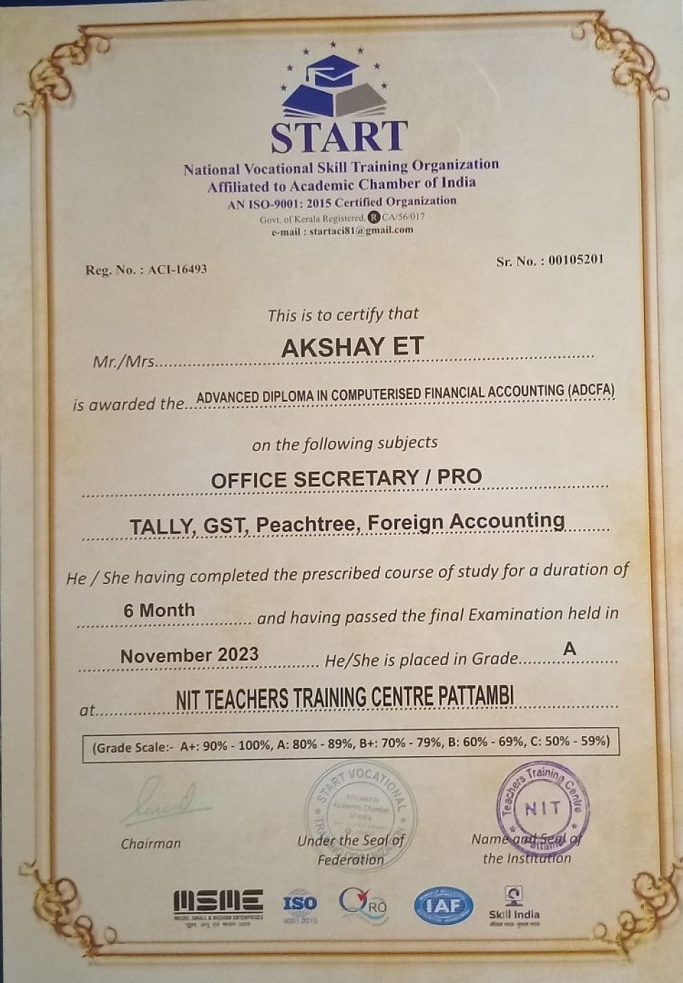 Certificate